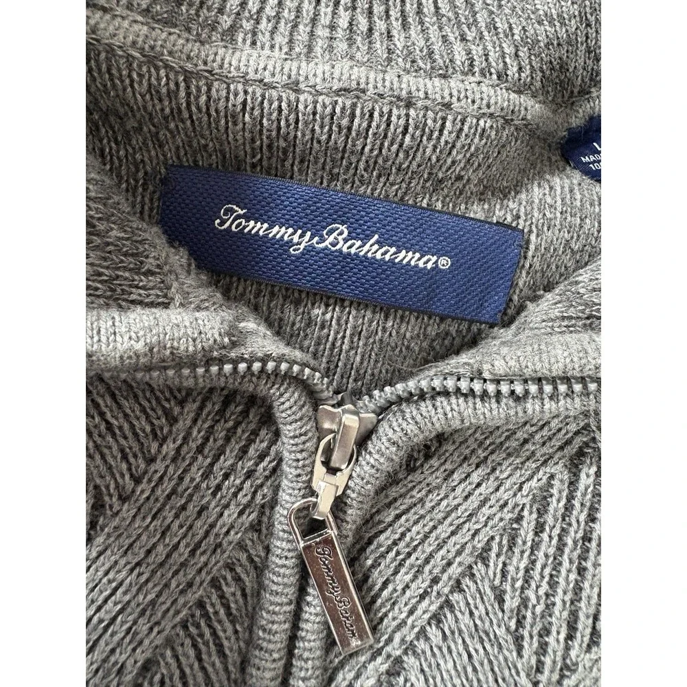 tommy bahama sweater size‎ large Long Sleeve 1/4 zip gray
